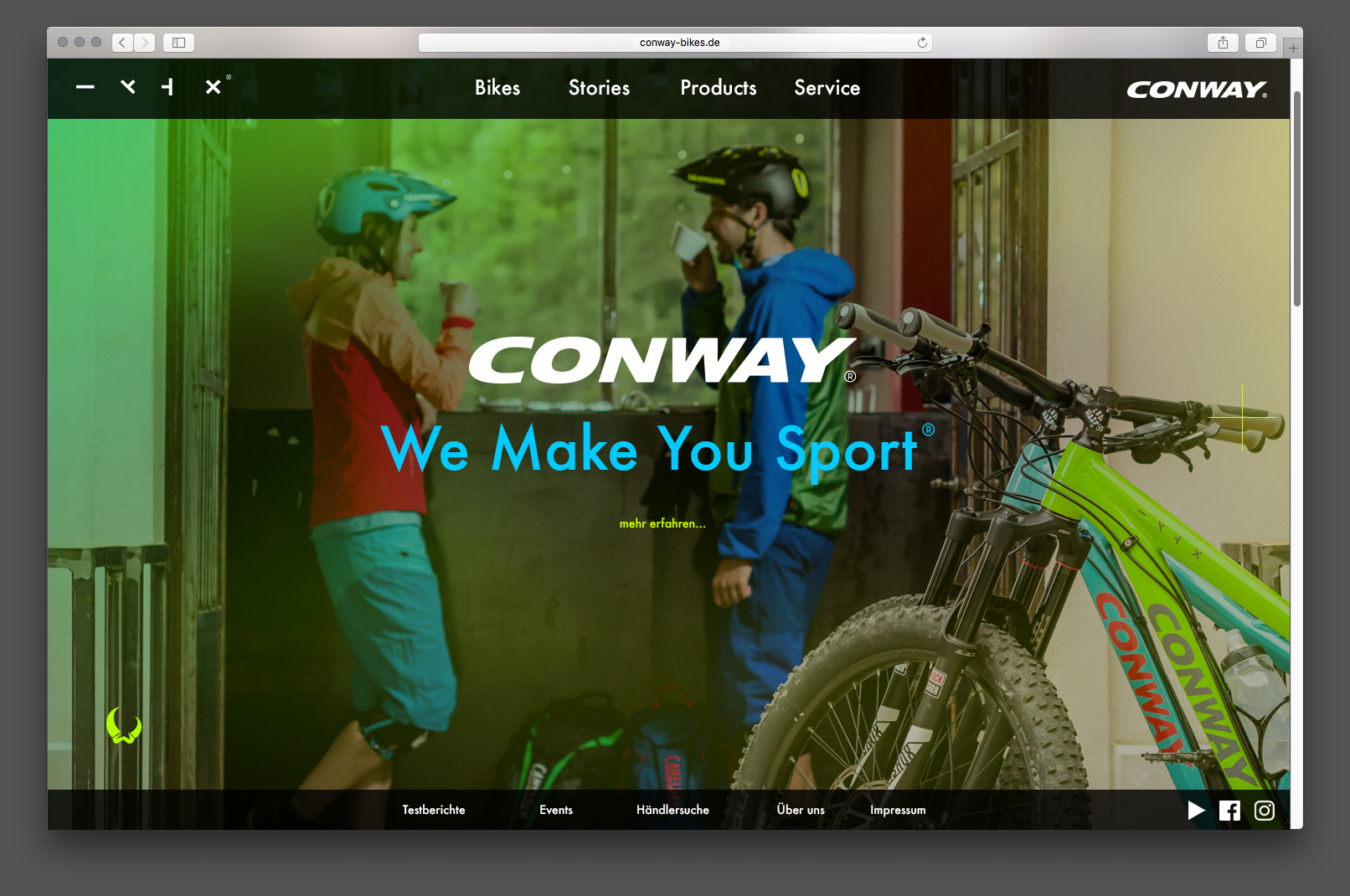 Webdesign Conway Bikes 2016