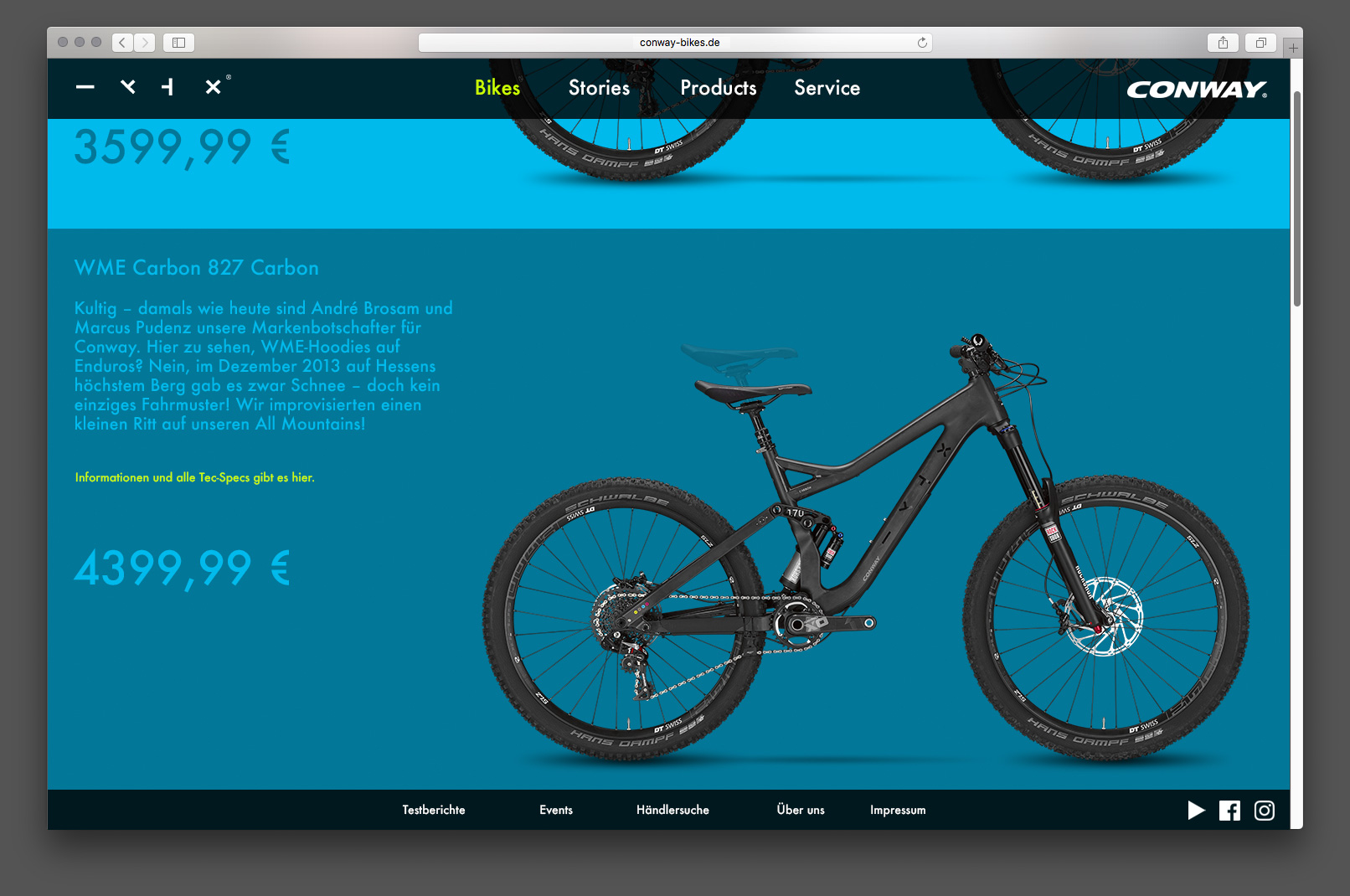 Webdesign Conway Bikes 2016