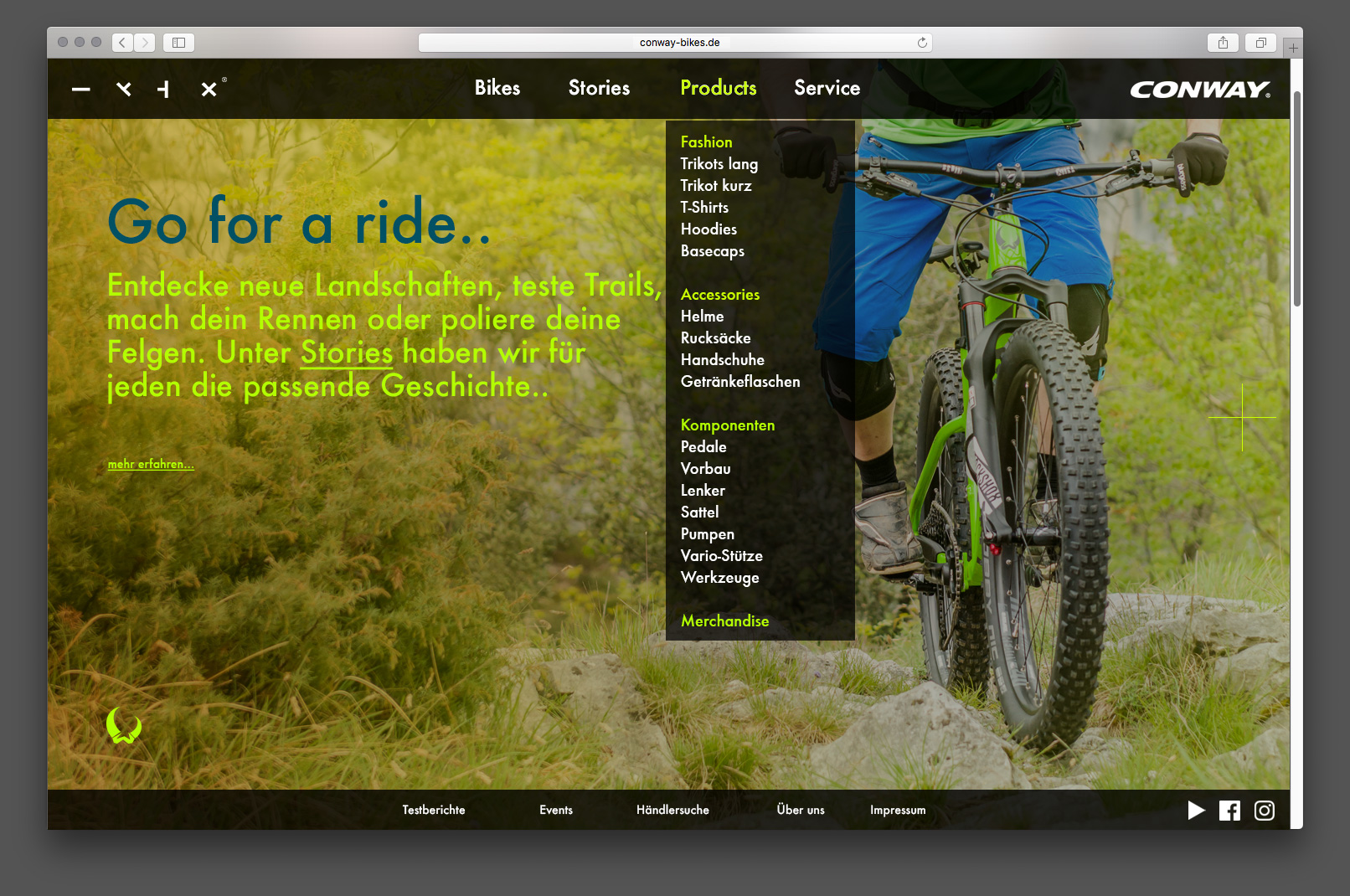 Webdesign Conway Bikes 2016