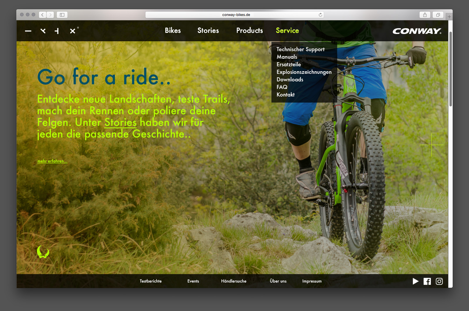 Webdesign Conway Bikes 2016