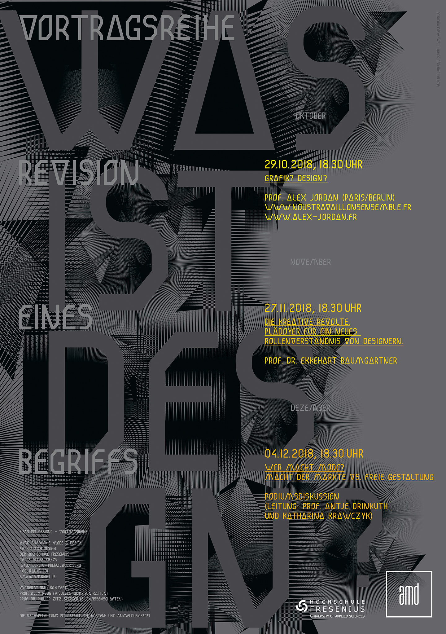 Poster zum Thema Was ist Design? im Wintersemester 2018/19