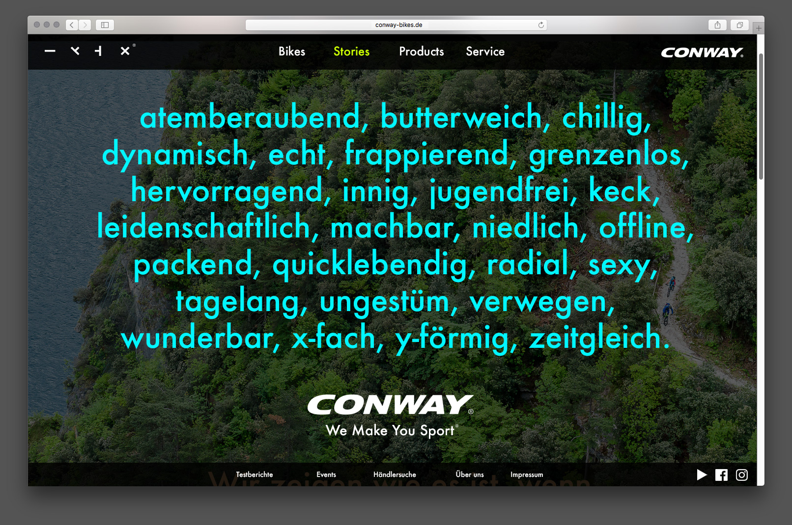 Webdesign Conway Bikes 2016